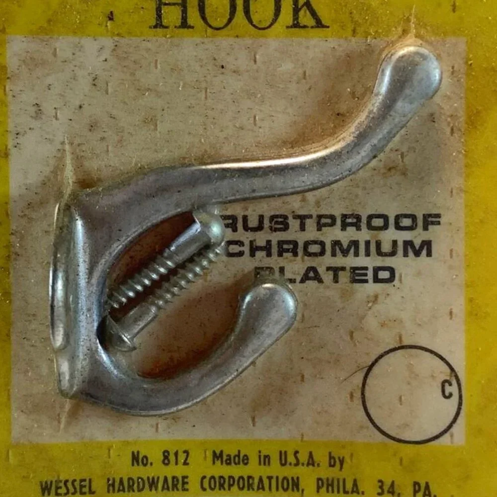 Vintage Wessel Hardware Robe Bathroom Hook Rustproof NIB coat hanger